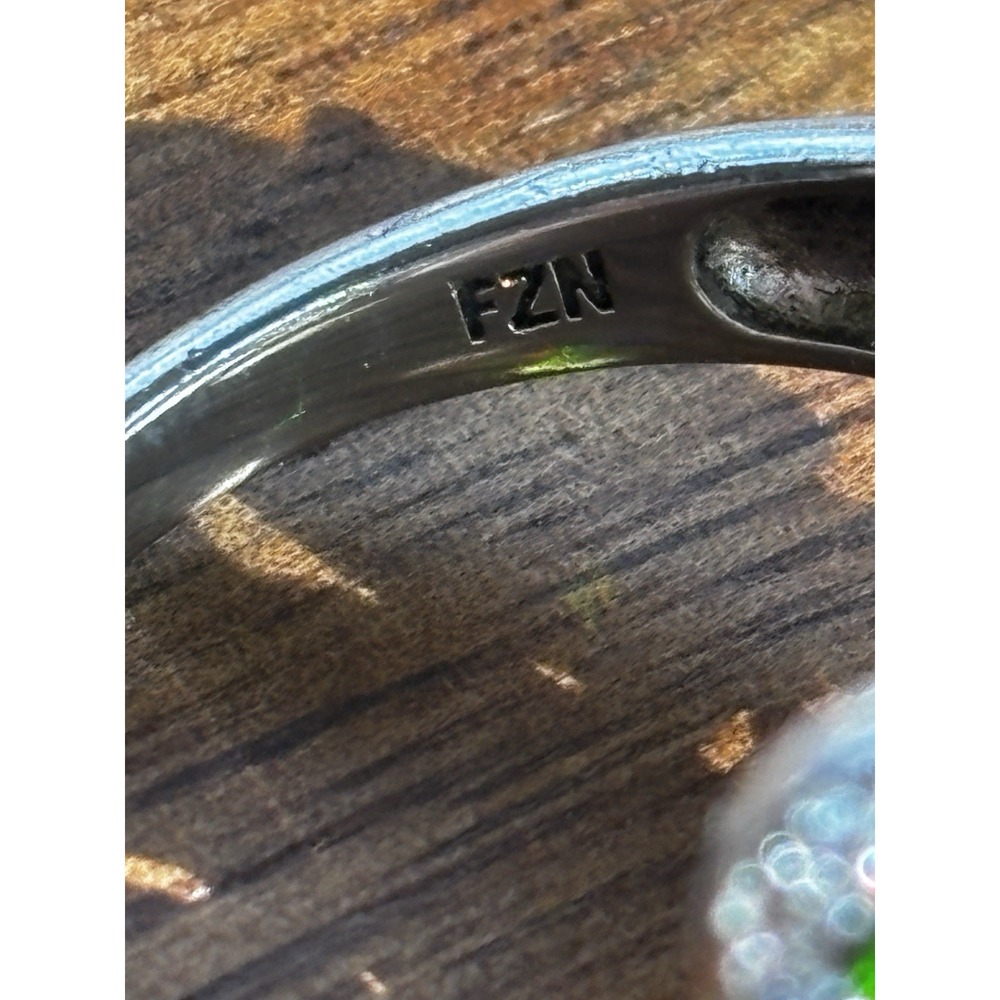 Green Chrome Diopside Sterling Silver Ring Triple Row Sz 9 - Picture 3 of 8